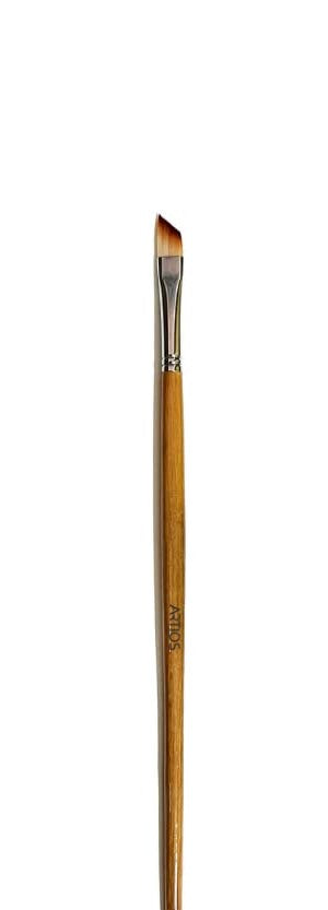 ARTIOS Angular Paint Brush Size 4 - angled bristle tip, wooden handle, handmade