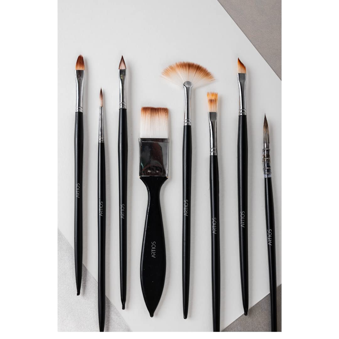 ARTIOS Fine Detailing Brush for Painting - Miniature Brushes  Set with Brush Holder 