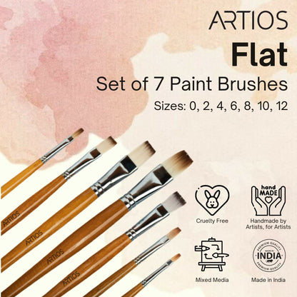 Flat Set of 7 Paint Brushes