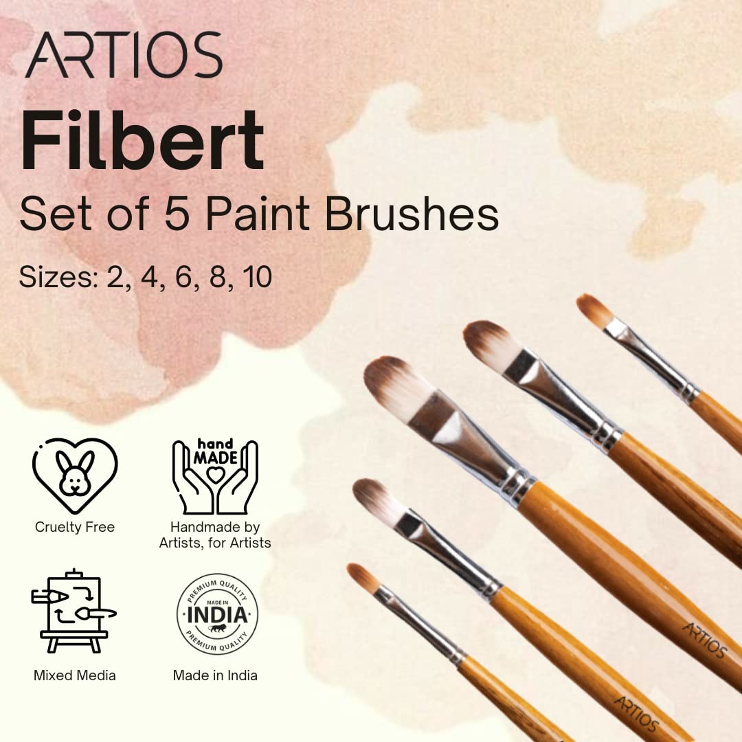 Filbert Paint Brush Set of 5 | ARTIOS
