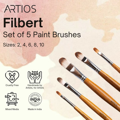 Filbert Set of 5 Paint Brushes