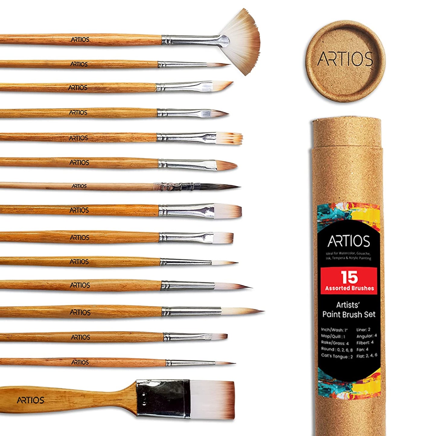 Mixed Set of 15 All-in-One Paint Brushes