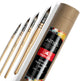 ARTIOS mop brush set of 4, sizes 0 2 4 8, round pointed tips, wooden handles in kraft tube packaging