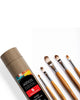 ARTIOS Filbert set of 5 brushes, sizes 2 4 6 8 10, wooden handles with kraft tube packaging