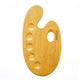 ARTIOS Wooden Painting Palette 36x20cm - oval shape with 6 paint wells and thumb hole for easy holding