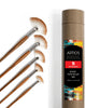 ARTIOS Fan brush set of 5, sizes 2 4 6 8 10, wooden handles with kraft tube packaging