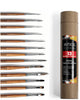 ARTIOS Fine Detailing set of 13 miniature paint brushes with kraft tube packaging, wooden handles